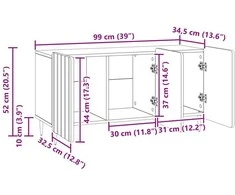 TV staliukas Televizoriaus spintelė 99 x 34,5 x 52 cm Sendintos medienos