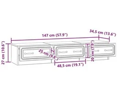 TV staliukas Televizoriaus spintelė 147 x 34,5 x 27 cm Sendintos medienos