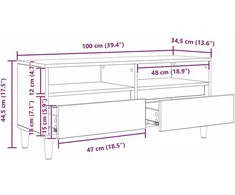 TV staliukas Televizoriaus spintelė 100 x 34,5 x 44,5 cm Senovinis medis