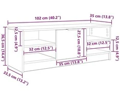 TV staliukas Televizoriaus spintelė 102 x 35 x 36,5 cm Senovinis medis