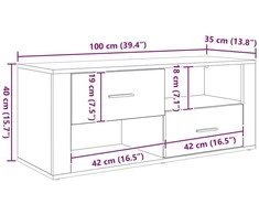 TV staliukas Televizoriaus spintelė 100 x 35 x 40 cm Senovinis medis