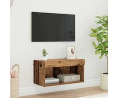 TV staliukas TV spintelių komplektas su LED Senovinis medis 60 x 30 x 30 cm