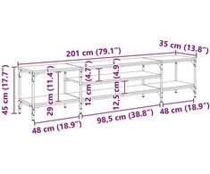 TV staliukas Televizoriaus spintelė Senovinis medis 201 x 35 x 45 cm