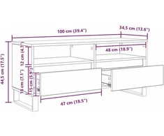 TV staliukas Televizoriaus spintelė Senovinis medis 100 x 34,5 x 44,5 cm