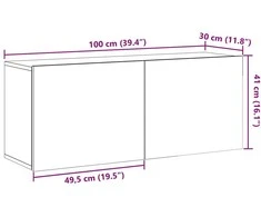 TV staliukas televizoriaus spintelė Sieninė Old Wood 100x30x41 cm