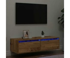 TV staliukas Televizoriaus spintelė su LED, medienos, 100X35,5x25 cm