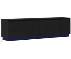 TV staliukas Televizoriaus spintelė su LED Juodas ąžuolas 180 x 38 x 49 cm