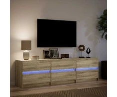 TV staliukas Televizoriaus spintelė su LED, ąžuolo, 180x34x50cm, mediena