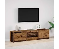 TV staliukas Televizoriaus spintelė su LED Senas medis 165 x 34 x 40 cm