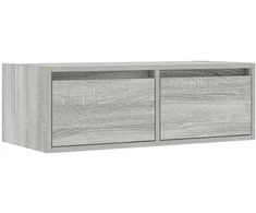 TV staliukas Televizoriaus spintelė su LED, pilka ąžuolo, 75x35,5x25 cm