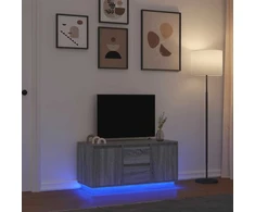 TV staliukas Televizoriaus spintelė su LED, pilka ąžuolo, 100x41x50 cm