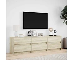 TV staliukas Televizoriaus spintelė su LED, ąžuolo, 180x34x50cm, mediena