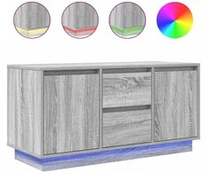 TV staliukas Televizoriaus spintelė su LED, pilka ąžuolo, 100x41x50 cm