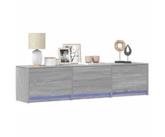 TV staliukas Televizoriaus spintelė su LED Pilkas Sonoma 165 x 34 x 40 cm