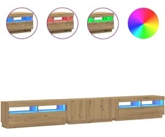 TV staliukas televizoriaus spintelė su LED lemputėmis Artisan ąžuolas