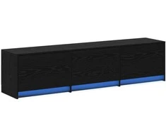 TV staliukas Televizoriaus spintelė su LED Juodas ąžuolas 165 x 34 x 40 cm