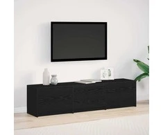 TV staliukas Televizoriaus spintelė su LED Juodas ąžuolas 165 x 34 x 40 cm
