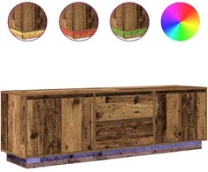 TV staliukas Televizoriaus spintelė su LED, medienos, 160,5x41x50 cm