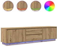 TV staliukas Televizoriaus spintelė su LED, artisano ąžuolas, 193,5x41x50 cm