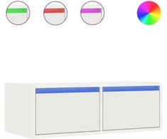 TV staliukas Televizoriaus spintelė su LED apšvietimu, balta, 75x35,5x25 cm