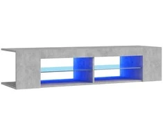 TV staliukas Televizoriaus spintelė su LED, betono pilka, 135x39x30cm