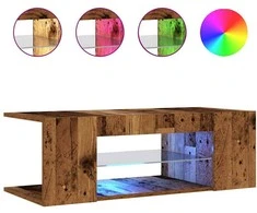 TV staliukas televizoriaus spintelė su LED lemputėmis Old Wood