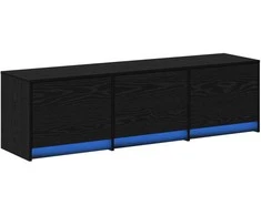 TV staliukas Televizoriaus spintelė su LED Juodas ąžuolas 140 x 34 x 40 cm