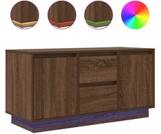 TV staliukas Televizoriaus spintelė su LED, ruda ąžuolo, 100x41x50 cm