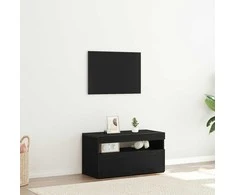TV staliukas Televizoriaus spintelė su LED Juodas ąžuolas 75 x 35 x 40 cm