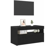 TV staliukas Televizoriaus spintelė su LED Juodas ąžuolas 75 x 35 x 40 cm