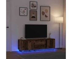 TV staliukas Televizoriaus spintelė su LED, medienos, 160,5x41x50 cm