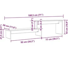 TV staliukas TV spintelių komplektas 180,5 x 30 x 43 cm Juodas ąžuolas