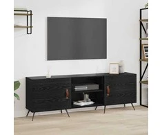 TV staliukas Televizoriaus spintelė juoda ąžuolo 150 x 30 x 50 cm