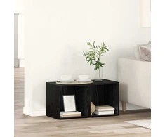 TV staliukas TV spintelių komplektas 2 pcs 37 x 35 x 37,5 cm Juoda