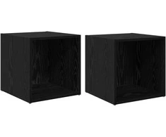 TV staliukas TV spintelių komplektas 2 pcs 37 x 35 x 37,5 cm Juoda