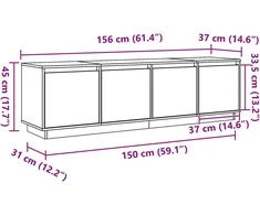 TV staliukas Televizoriaus spintelė 156 x 37 x 45 cm Ruda Apdirbta mediena
