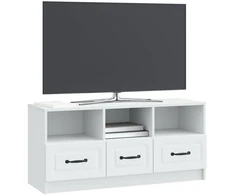 TV staliukas Televizoriaus spintelė su stalčių Balta 102 x 34,5 x 47 cm