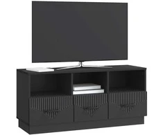 TV staliukas Televizoriaus spintelė su stalčių Juoda 102 x 34,5 x 47 cm