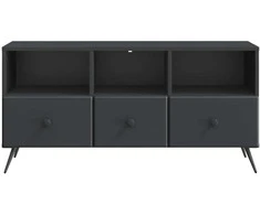 TV staliukas Televizoriaus spintelė su stalčių Juoda 102 x 34,5 x 50 cm