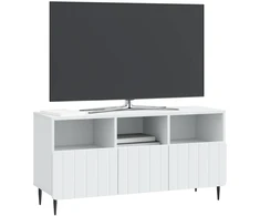 TV staliukas Televizoriaus spintelė su stalčių Balta 102 x 34,5 x 50 cm
