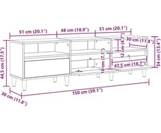 TV staliukas Televizoriaus spintelė 150 x 30 x 45 cm Juodas ąžuolas