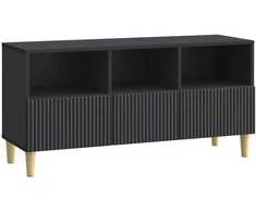 TV staliukas Televizoriaus spintelė su stalčių Juoda 102 x 34,5 x 50 cm