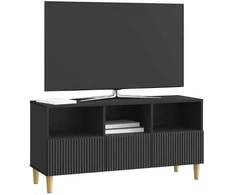 TV staliukas Televizoriaus spintelė su stalčių Juoda 102 x 34,5 x 50 cm