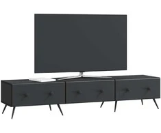 TV staliukas Televizoriaus spintelė su stalčių Juoda 147 x 34,5 x 30 cm