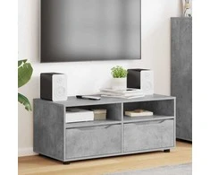 TV staliukas Televizoriaus spintelė su stalčių Betono pilka 100 x 48 x 43 cm