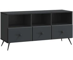TV staliukas Televizoriaus spintelė su stalčių Juoda 102 x 34,5 x 50 cm