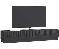 TV staliukas Televizoriaus spintelė su stalčių Juoda 147 x 34,5 x 27 cm