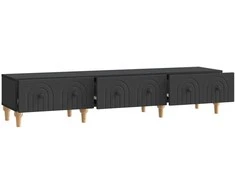 TV staliukas Televizoriaus spintelė su stalčių Juoda 147 x 34,5 x 30 cm