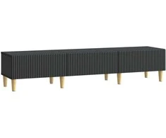 TV staliukas Televizoriaus spintelė su stalčių Juoda 147 x 34,5 x 30 cm