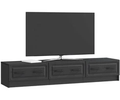 TV staliukas Televizoriaus spintelė su stalčių Juoda 147 x 34,5 x 27 cm